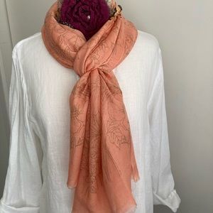 20” x 82” Tangerine Print Scarf